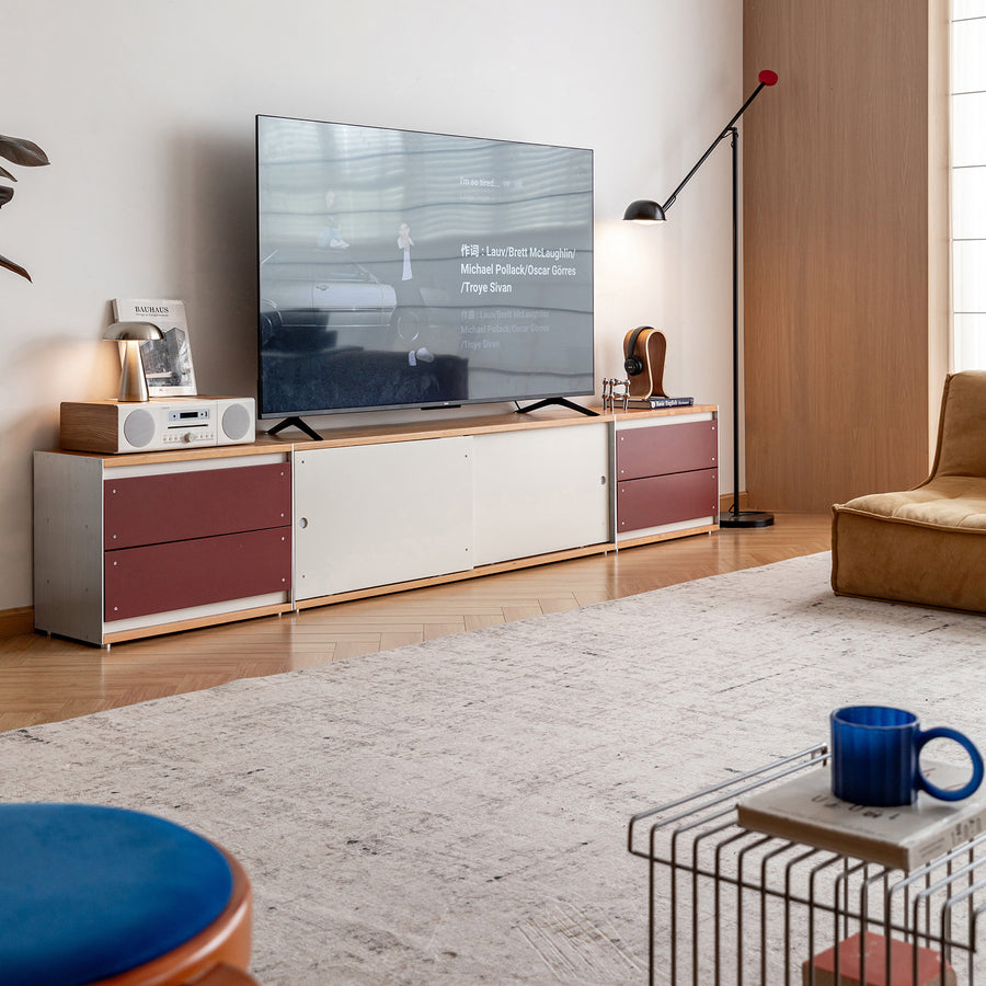 Bauhaus-aluminium-modular-tv-console-geometric primary product view.