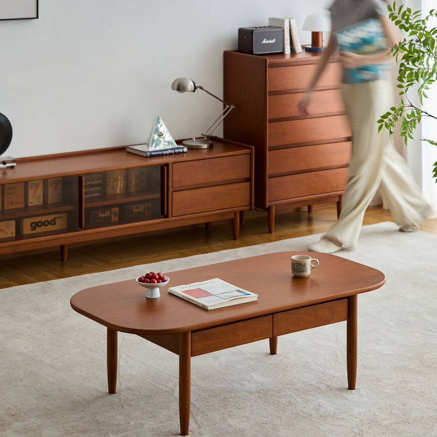 Vintage boxwood coffee table vista primary product view.