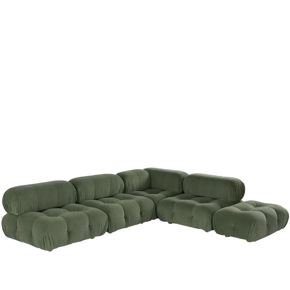 Contemporary fabric l shape sectional sofa camaleonda 3+l+ottoman in white background.