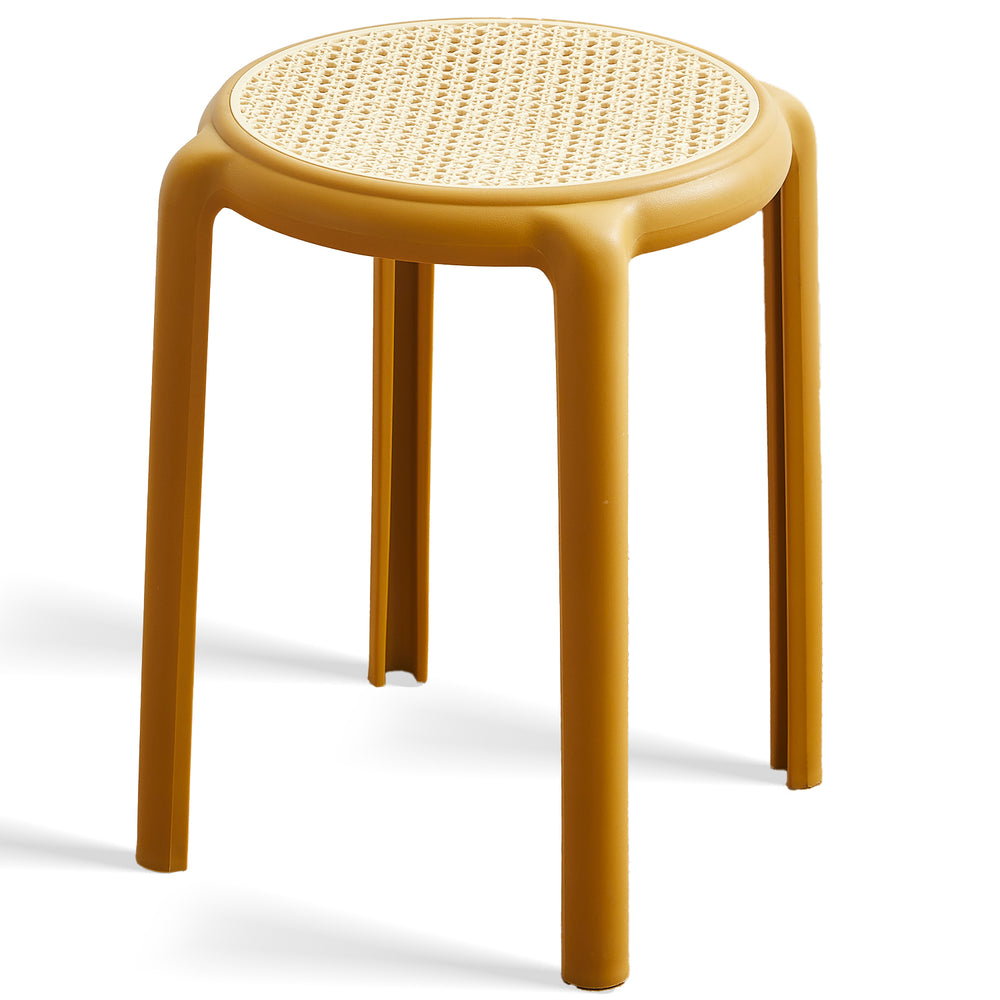 Scandinavian plastic stackable dining stool cesca in white background.