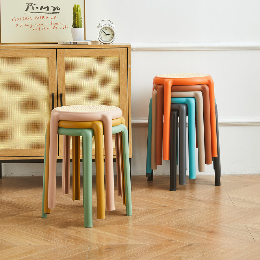 Scandinavian plastic stackable dining stool cesca primary product view.