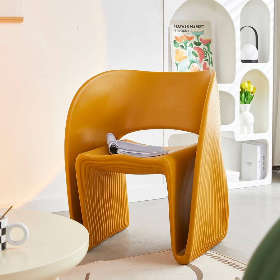 Contemporary plastic dining chair flip primary product view.