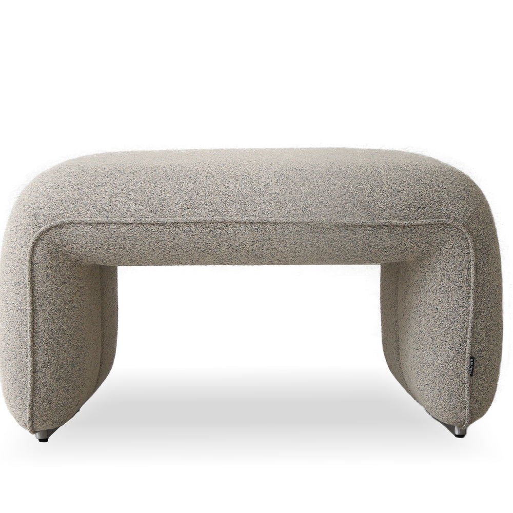 Minimalist mixed weave fabric ottoman elephant in white background.