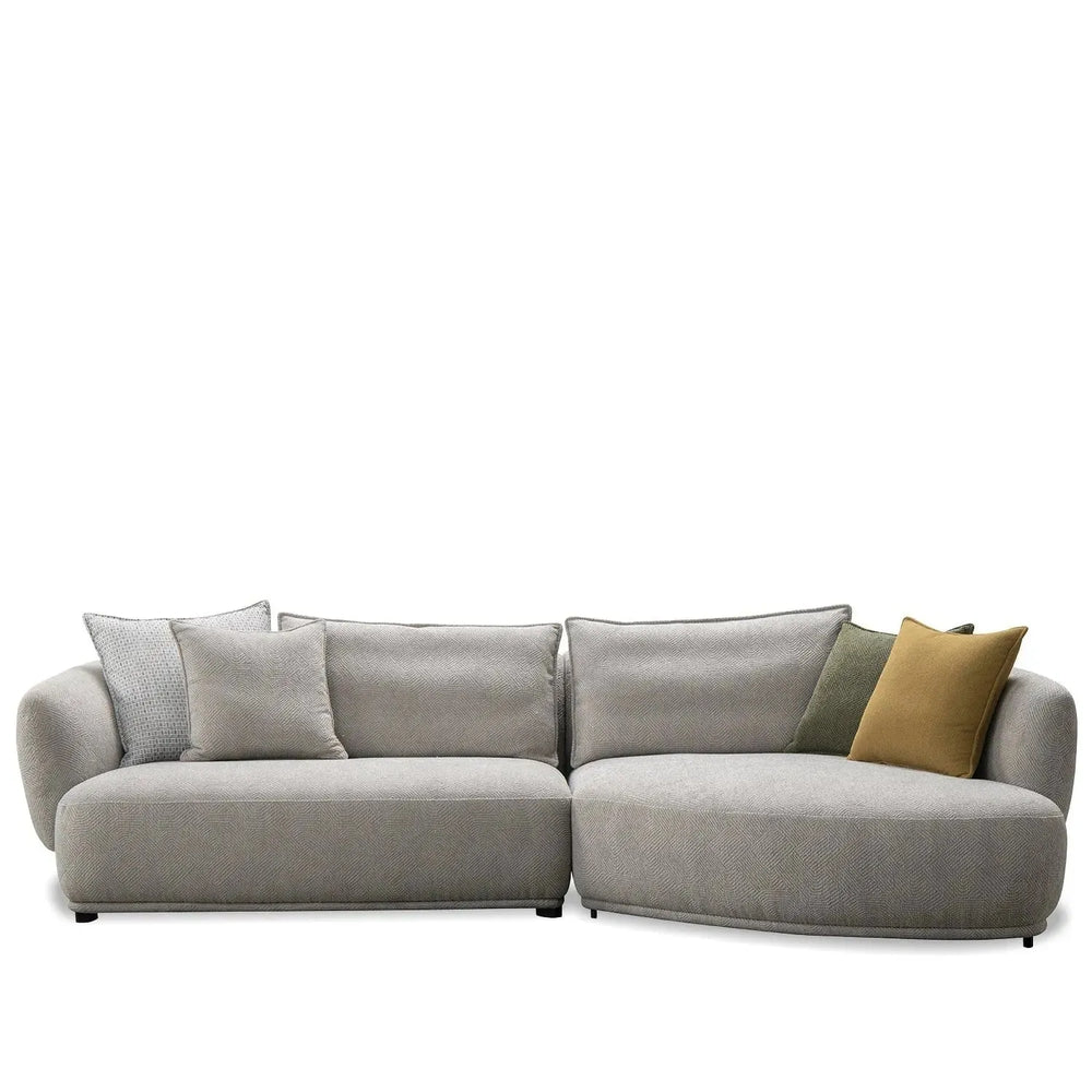 Modern sherpa fabric l shape sectional sofa granitova 3+l in white background.