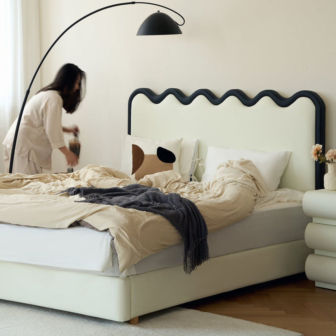 Loft Home queen-size bed frame with an elegant curved headboard, from SG Queen Size Bed Frames & Mattresses collection, offering comfort and style for modern bedrooms.