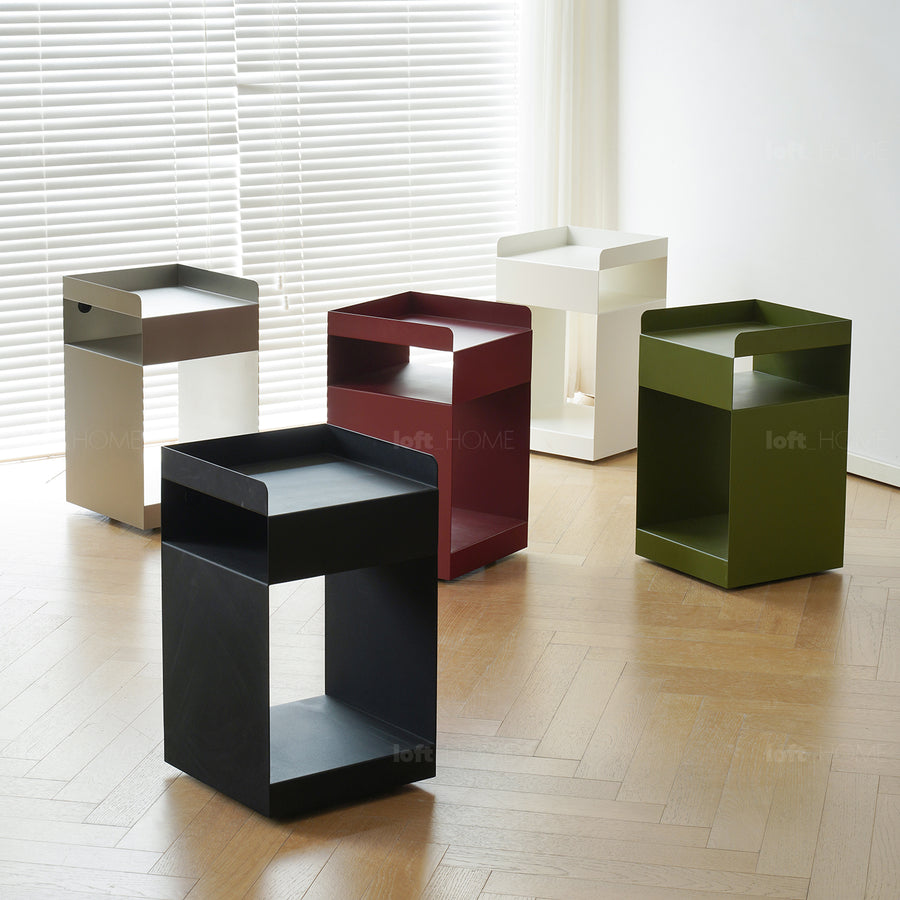 Minimalist steel side table rubik primary product view.