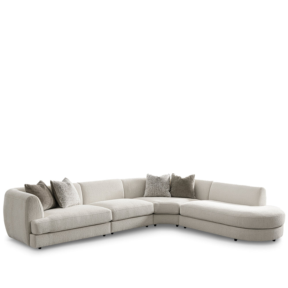 Minimalist velvet fabric modular l shape sectional sofa fable 3+l detail 3.