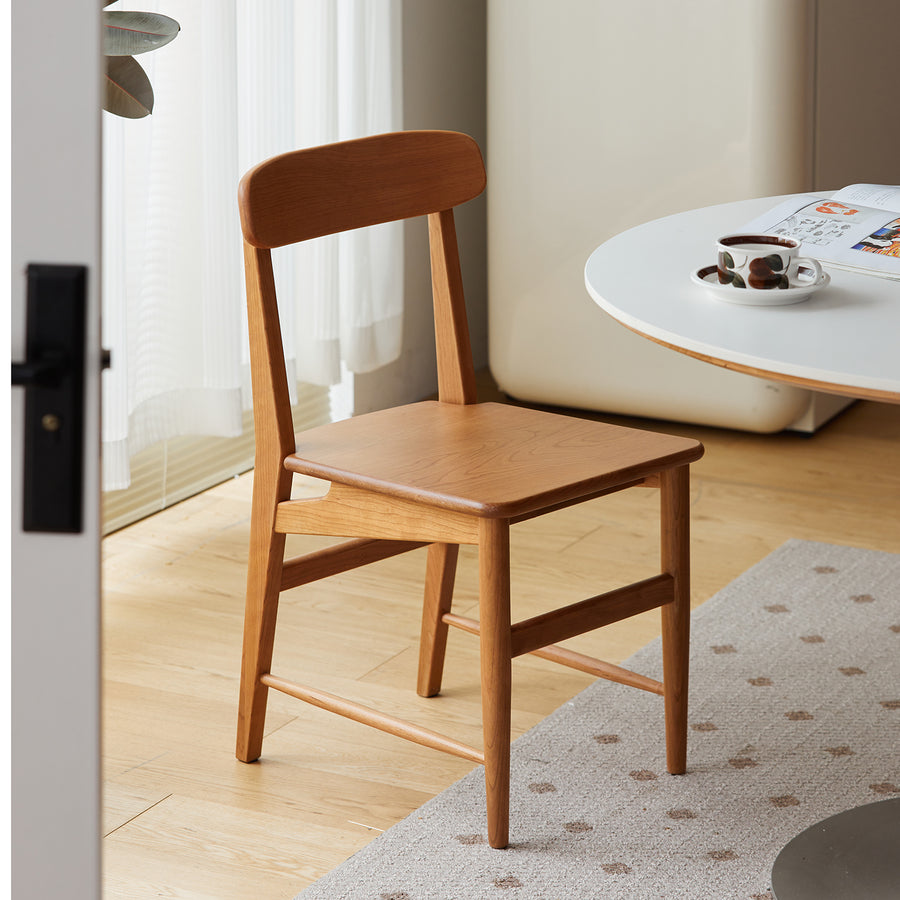 Scandinavian cherry wood dining chair modo primary product view.