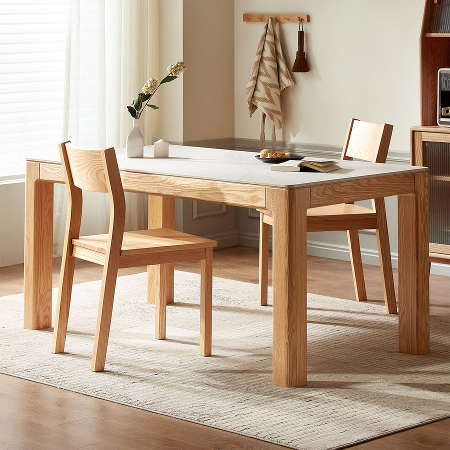 Scandinavian sintered stone dining table hulk primary product view.