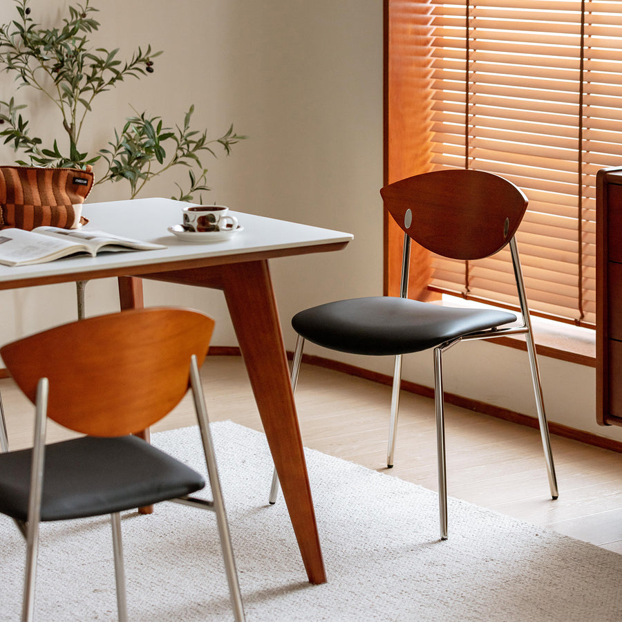 Vintage boxwood microfiber leather dining chair bird primary product view.