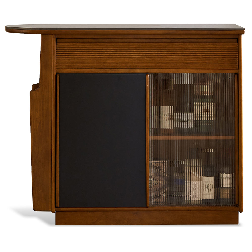 Vintage sintered stone storage bar table the old in white background.