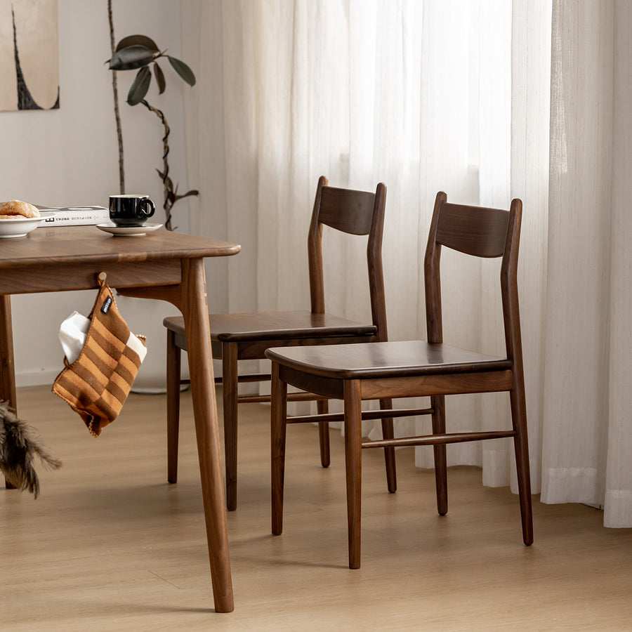 Vintage walnut wood dining chair chrono size charts.