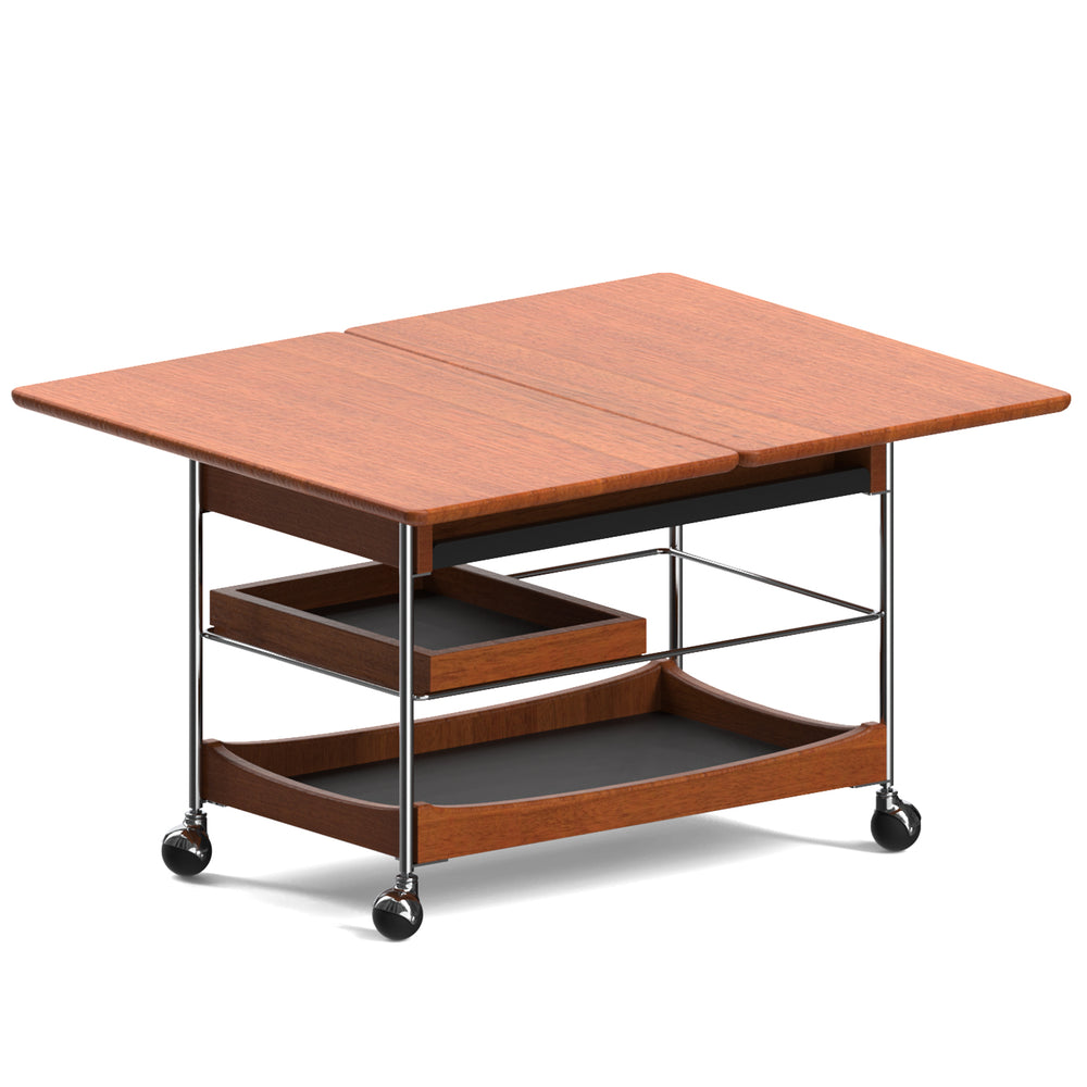 Vintage boxwood extendable coffee table versa in white background.