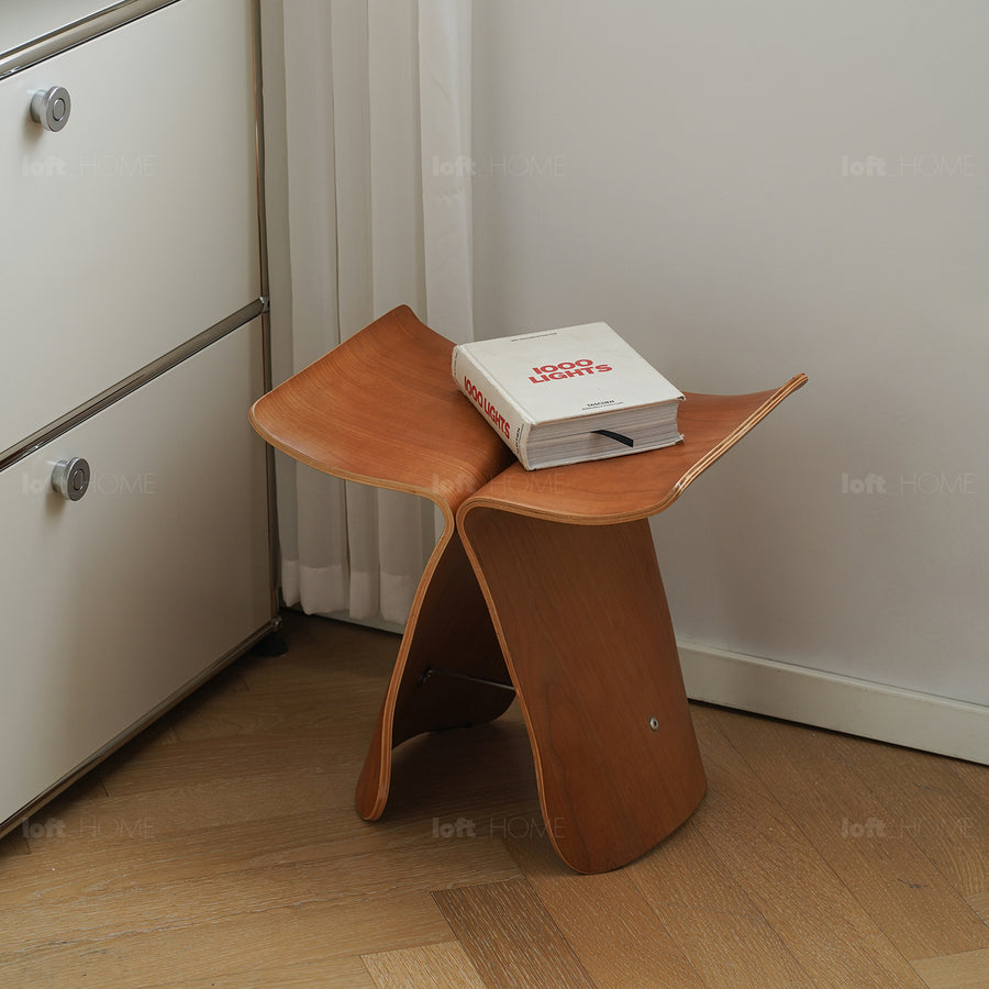 Vintage plywood stool flyer primary product view.